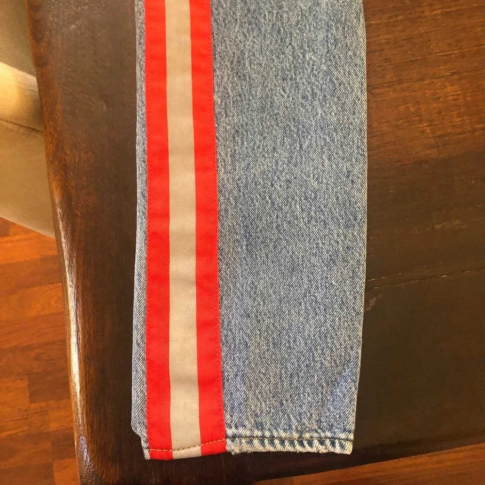 Levi's Premium Blue Jeans Men's 34x34 Dark Wash Denim Side Striped Lot 512 - Picture 8 of 13